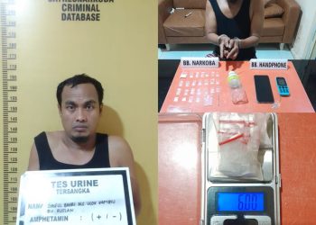 Satresnarkoba Polres Kampar berhasil mengaman pelaku pemasok kepada kedua pelaku di Pekanbaru, Senin (9/1/2023) sekira pukul 16.40 WIB