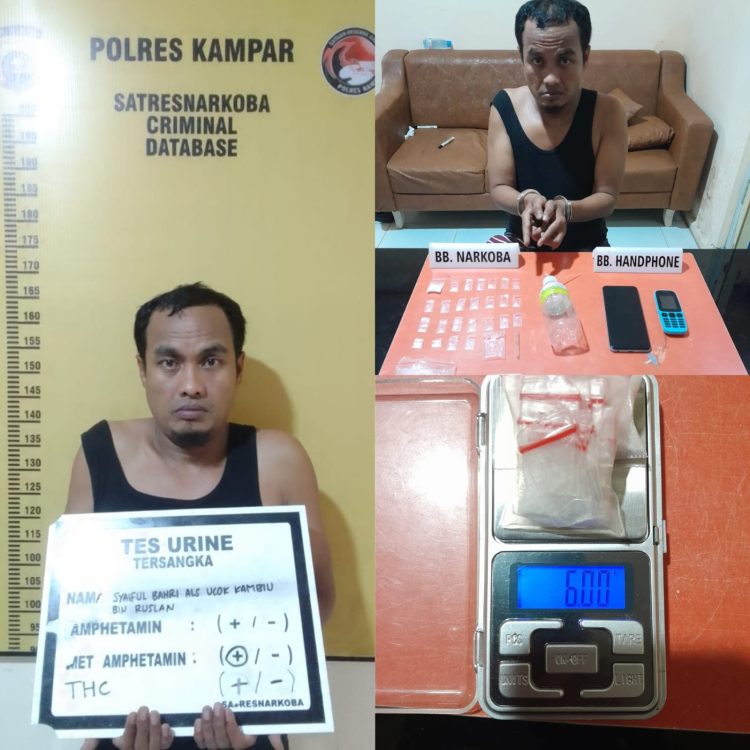 Satresnarkoba Polres Kampar berhasil mengaman pelaku pemasok kepada kedua pelaku di Pekanbaru, Senin (9/1/2023) sekira pukul 16.40 WIB
