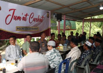 Kapolres Aceh Barat AKBP Pandji Santoso, S.I.K., M.Si., kembali menggelar kegiatan Jum’at Curhat bersama masyarakat