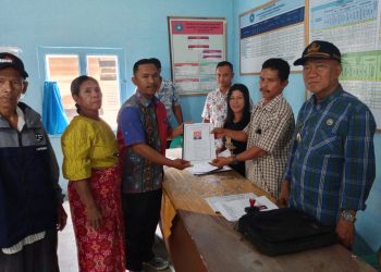 Deklarasi Ricardo Nainggolan atas kesiapannya untuk menjadi salah satu calon pangulu Nagori di Tanjung Maraja, Jumat (13/01/2023) sekira jam 10.00 wib