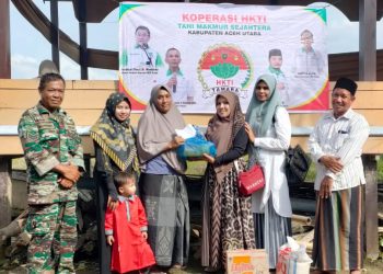 Koperasi Himpunan Kerukunan Tani Indonesia (HKTI) Aceh Utara santuni Nurmala (23 tahun) seorang santriwati asal medan