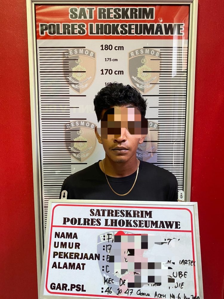 Sat Reskrim Polres Lhokseumawe membekuk salah seorang warga yang melakukan pemerkosaan anak dibawah umur