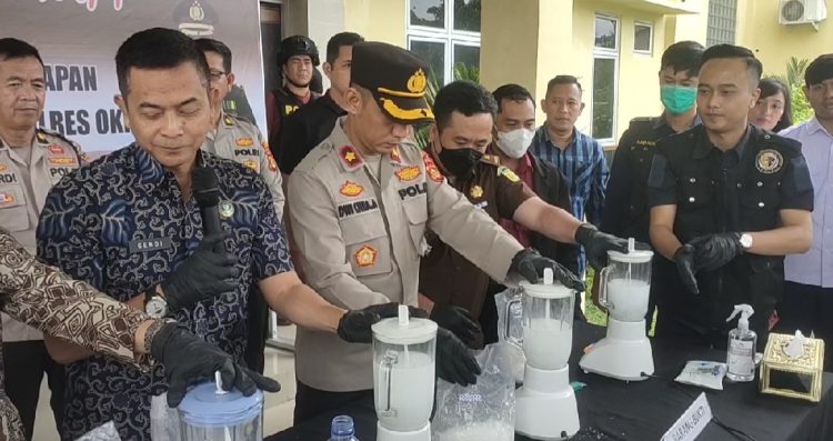 Polres Ogan Komering Ilir adakan pemusnahan barang bukti narkotika jenis sabu