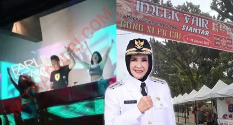 Tempat Hiburan Malam EVO Siantar (kiri), Imlek Fair Kota Pematangsiantar yang Dibubarkan (kanan) dan Walikota Pematangsiantar dr. Susanti Dewayani (tengah). Foto : (Mitrapolri.com/PN)