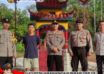 Jajaran Polresta Pangkalpinang serentak laksanakan pengamanan klenteng di wilayah hukum Pangkalpinang. Sabtu (21/1/23)