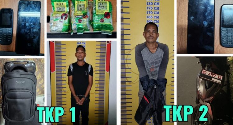 Unit Timsus IT di bawah pimpinan Panit Timsus IT Iptu Ahmad Iqbal SH MH berhasil menangkap 2 kurir Narkoba lintas provinsi pada hari Selasa tanggal 3 dan 4 Januari 2023