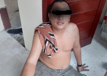 Pelaku SG (41) pembobolan mesin ATM BNI Akbid Stikes Senior di Jalan Jamin Ginting Medan, Minggu (22/1/23). (Foto Dok/ Polda Sumut)