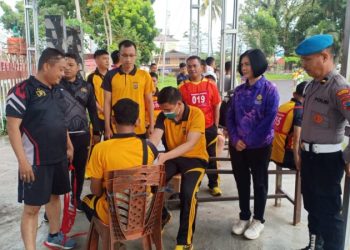 Polresta Manado melakukan Tes Kesamaptaan Jasmani (TKJ) guna mengetahui kemampuan fisik anggota Polri dan serta ASN Lingkup Mapolresta Manado