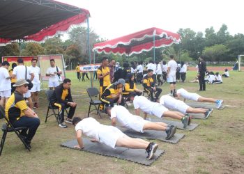 Pelaksanaan Uji Kesamaptaan jasmani Seleksi Sekolah Inspektur Polisi Dikreg ke-52 T.A 2023 bertempat di lapangan Jakabaring Sport city Palembang
