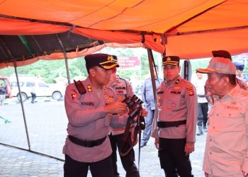 Wabup Pali Soemarjono menghadiri sekaligus meninjau persiapan personel dan sarpras Kesiapan Penanggulangan Kebakaran hutan, lahan dan kebun yang diadakan Polres Pali