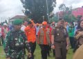 Apel pasukan siaga Karhutlah 2023 di pimpin oleh Bupati OKI, H. Iskandar, SE dan jajaran Forkopimda di Kayuagung, Kamis, (26/1/23)