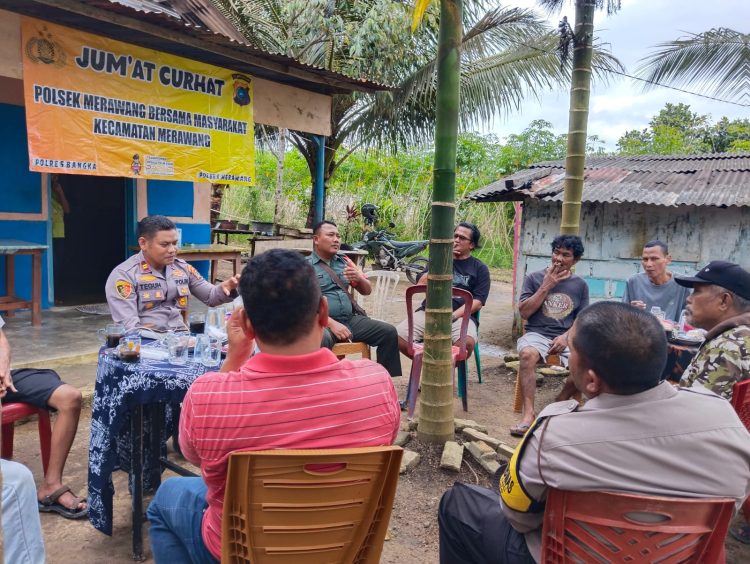 Kapolsek Merawang mengadakan kegiatan pertemuan dengan masyarakat bertajuk “Jum’at Curhat”
