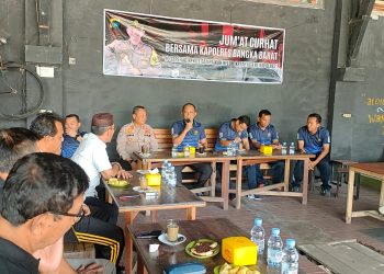 Polres Bangka Barat melaksanakan Jumat Curhat dengan Forum Komunitas Umat muslim Beragama di Warkop Kamitra