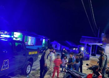 Sat samapta polres bangka barat terus lakukan himbauan serta patroli di seputaran wilayah bangka barat