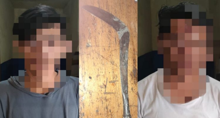 Pemuda yang membàwa senjata tajam inisial FR (20) laki-laki warga Dringu Probolinggo dan RR (25) laki-laki warga Dringu Probolinggo