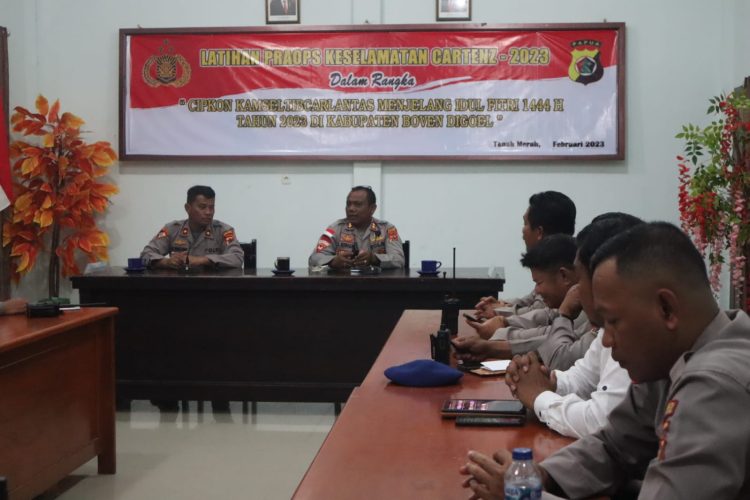 Kapolres AKBP I Komang Budiartha, SIK pimpin pelaksanaan Latihan Pra Operasi Keselamatan Cartenz 2023 hari Senin 06/02/23