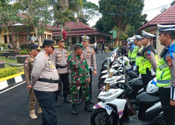 Gelar Pasukan Operasi Keselamatan 2023 di Mapolres Pagaralam, Selasa (7/2/2023)