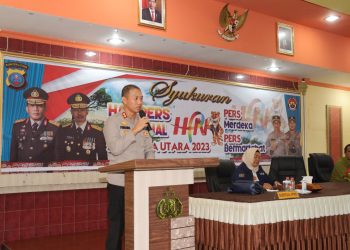 Kapolres Pematangsiantar AKBP Fernando SH S.I.K, memimpin pelaksanaan syukuran dengan menyambut Hari Pers Nasional (HPN) 2023