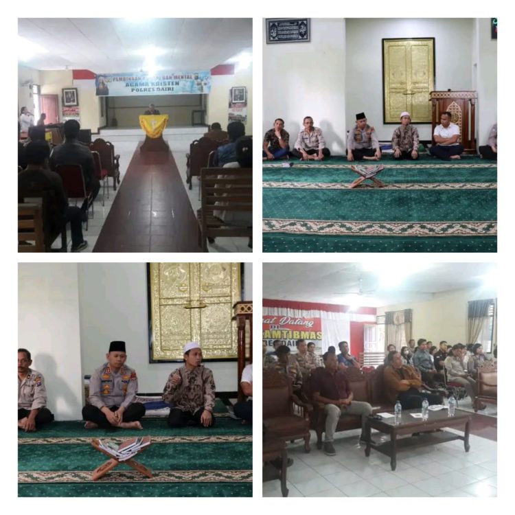 Polres Dairi melaksanakan Pembinaan Rohani dan Mental (Binrohtal) bagi seluruh Personil dan ASN Polres Dairi