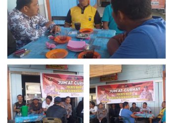 Melalui Kapolsek Sidikalang Kota AKP Sukanto Berutu, SH Bersama personil gelar kegiatan jumat curhat di Kedai Partungkoan (M.Sihombing) Ling 16 Kel.Sidikalang Kec.Sidikalang
