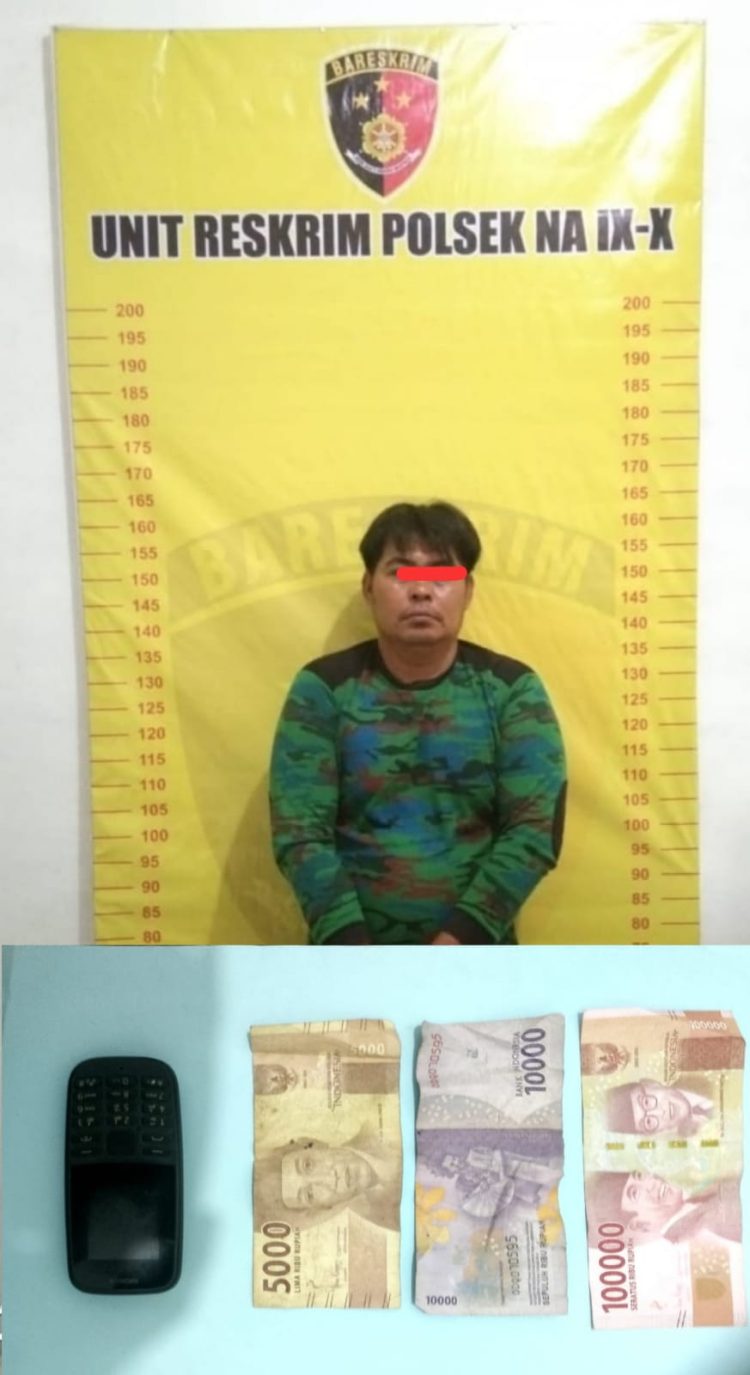 Tersangka yaitu S (31), warga Dusun Pinang Lombang Bawah, Desa Sei Raja, Kecamatan NA IX-X, Kabupaten Labuhanbatu Utara