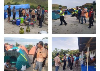 Kasat Samapta Polres Dairi AKP Tugono, SH bersama personil melaksanakan patroli kegiatan rutin yang ditingkatkan (KRYD) di sepanjang Objek Wisata DPSP Danau Toba Tao Silalahi