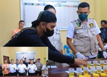 Satnarkoba Polres Labuhanbatu Melakukan tes Urine secara mendadak terhadap Personil Satres Narkoba Polres Labuhanbatu