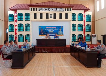 Kapolres Lhokseumawe, AKBP Henki Ismanto, SIK menerima kunjungan Tim Supervisi Dit Pol Airud Polda Aceh ke Mapolres Lhokseumawe