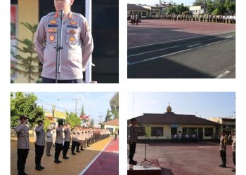 Kapolres Dairi AKBP Wahyudi Rahman, S.H, S.I.K, M.M pimpin pelaksanaan Apel pagi di Halaman Apel Polres Dairi Jalan Sisingamangaraja No 08 Sidikalang