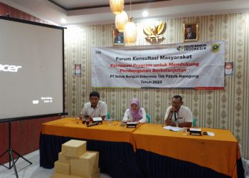 Forum Konsultasi Masyarakat bersama PT.Solusi Bangun Indonesia Tbk Pabrik Narogong Tahun 2023 dilaksanakan di Aula Desa Kembang Kuning Kecamatan Klapanunggal Kabupaten Bogor.01/03/2023 Mitrapolri.com/RH