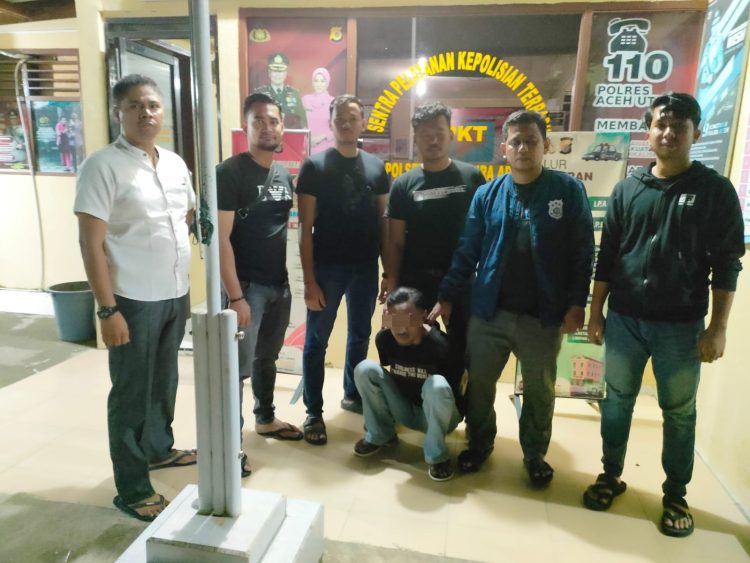 Sat Reskrim Polres Aceh Utara mengamankan seorang pria berinisial H alias Cobra, warga Kecamatan Tanah Pasir, Aceh Utara di kawasan Syamtalira Aron