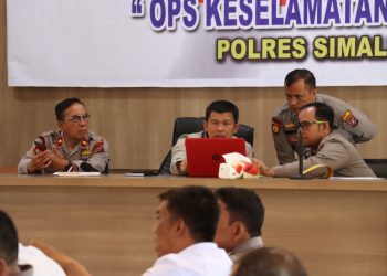 Polres Simalungun menggelar Latihan Pra Operasi (Latpraops) Keselamatan Toba 2023, bertempat di Aula Andar Siahaan Mako Polres Simalungun Jln. Jhon Horailam Saragih Pematang Raya