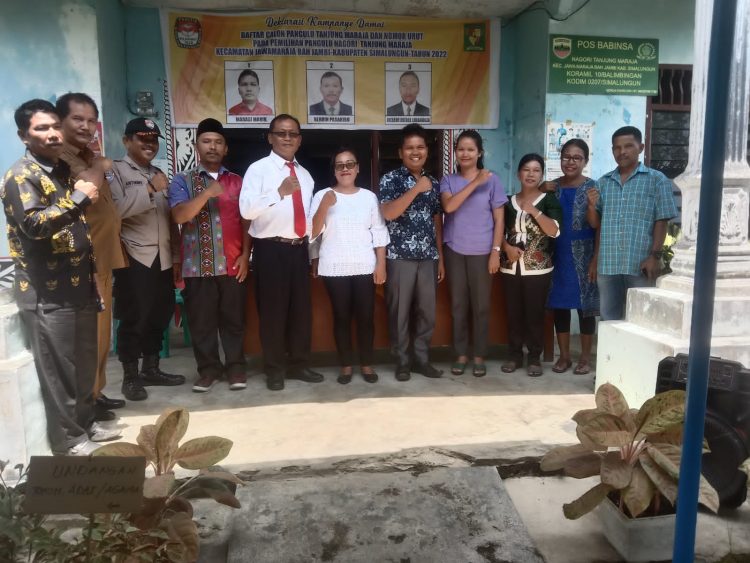 Nagori Tanjung Maraja kecamatan jawamaraja bah jambi kabupaten Simalungun melaksanakan deklarasi kampanye Damai bersama para calon Pangulu yang sudah di tetapkan oleh panitia