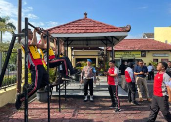 Kepolisian Resor Tegal Kota menggelar Tes Kesamaptaan Jasmani (TKJ) Berkala Tahap I Tahun 2023 bagi seluruh personel