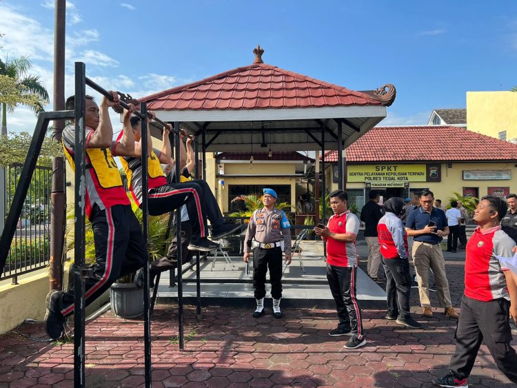 Kepolisian Resor Tegal Kota menggelar Tes Kesamaptaan Jasmani (TKJ) Berkala Tahap I Tahun 2023 bagi seluruh personel