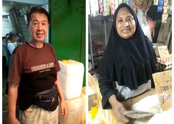 Pedagang pasar rakyat Winenet, yang selama 3 hari terakhir mengalami kelangkaan Minyak Goreng Subsidi