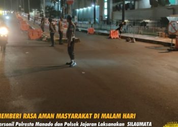 Personel Polresta Manado laksanakan giat Siaga Lampu Biru(silau Mata) di Wilayah Hukum Polresta Manado