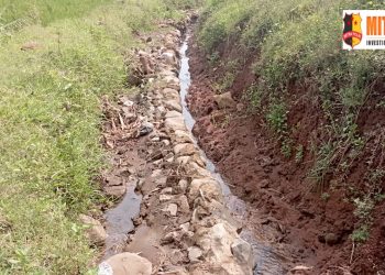 Saluran irigasi di dukuh ngrandu Desa Ngawen Kabupaten pati yang roboh
