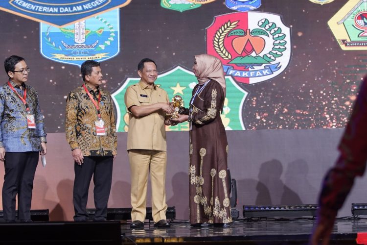 Penghargaan diberikan oleh Wakil Presiden Republik Indonesia, K.H. Ma'ruf Amin dan diserahkan oleh Mendagri Tito Karnavian