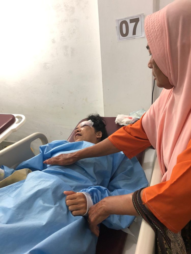 Kondisi korban Fauziah, usia 55 tahun, warga jurong alu jaba gampong bate shoek Kec. Suka makmu kota sabang