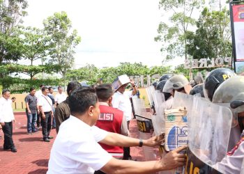 Simulasi Pengamanan Kontijensi Pemilihan Kepala Nagori (Pilpanag) atau pemilihan pangulu (kepala desa) Polres Simalungun