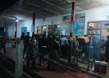 Personel Polsek Bangun bersama petugas Lapas, personel TNI dan BNN Simalungun melakukan razia ke Lapas Kelas IIA Pematangsiantar