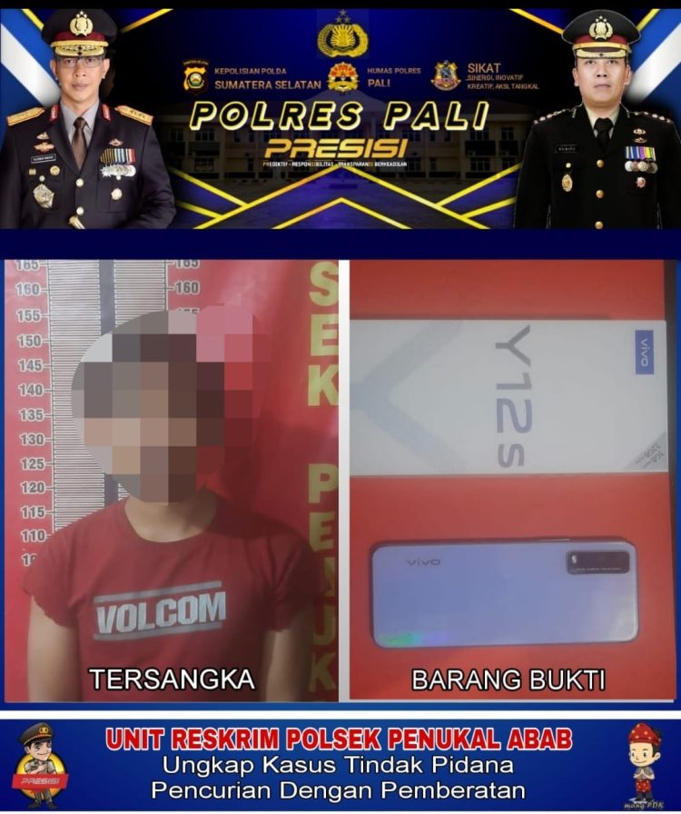 AN (27 tahun) asal Desa Air Itam Kecamatan Penukal Abab Kabupaten Penukal Abab Lematang Ilir Provinsi Sumatera Selatan Diringkus Team Serigala Unit Reskrim Polsek Penukal Abab Polres PALI.