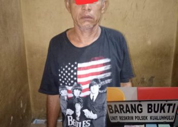 Pelaku berinisial AR alias Kiki, 54, warga Lingkungan Wonosari II, Kelurahan Aek Kanopan