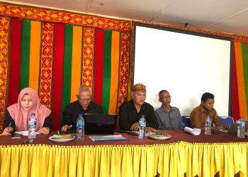 Rapat Musyawarah Gampong (MUSGAM) mengenai pembahasan Laporan Kinerja Pertanggung Jawaban (LKPJ) tahun anggaran 2022 dari Keuchik Gampong Kuta Ateuh Syahrial Syamsuar