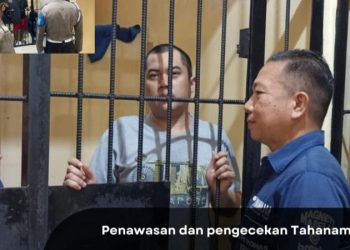 Personel Polresta Manado lakukan pengecekan ruang tahanan rutin pada hari Kamis (23/3/2023)