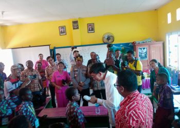 Pemerintah Kabupaten Mappi bekerjasama dengan Yayasan Teknologi Indonesia Jaya dalam rangka pelatihan Pandai berhitung dengan motede Gasing