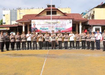 Kapolres Pematangsiantar AKBP Fernando SH S.I.K, memimpin upacara serah terima jabatan (sertijab) Wakapolres dan dua Kapolsek