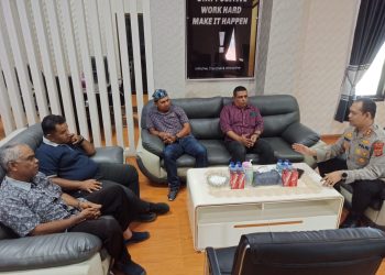 Audiensi Pengurus Persatuan Wartawan Indonesia (PWI) Kabupaten Aceh Utara di Mapolres Lhokseumawe, Kamis (30/3/2023)