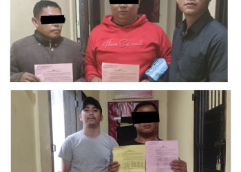 Tiga Pria dewasa diciduk sat reskrim Polres Dairi karena tertangkap tangan melakukan pungli kepada supir angkutan